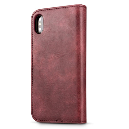 For iPhone X / XS DG.MING  Crazy Horse Texture Horizontal Flip Detachable Magnetic Protective Case with Holder & Card Slots & Wallet(Red) - More iPhone Cases by DG.MING | Online Shopping UK | buy2fix