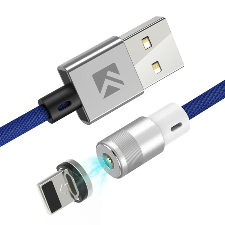 FLOVEME 1m 2A Output 360 Degrees Casual USB to 8 Pin Magnetic Charging Cable, Built-in Blue LED Indicator(Blue) - Charging Cable & Head by FLOVEME | Online Shopping UK | buy2fix