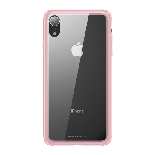 For iPhone XR Baseus Original Tempered Glass Case(Pink) - More iPhone Cases by Baseus | Online Shopping UK | buy2fix