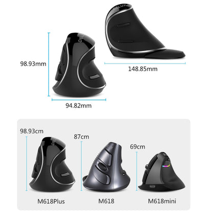 DELUX M618 Plus 2.4G 1600DPI Wireless Portable Vertical Ergonomic Mouse - Wireless Mice by DELUX | Online Shopping UK | buy2fix