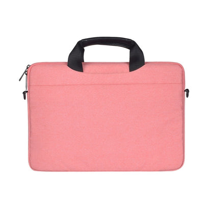 14.1 inch Breathable Wear-resistant Fashion Business Shoulder Handheld Zipper Laptop Bag with Shoulder Strap (Pink) - 14.1 inch by buy2fix | Online Shopping UK | buy2fix