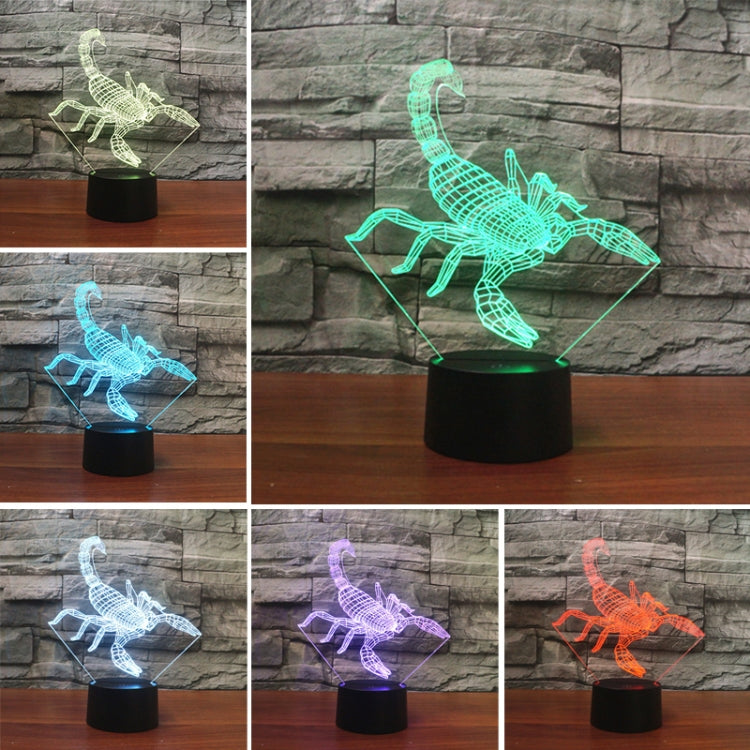 Scorpion Shape 3D Colorful LED Vision Light Table Lamp, Crack Touch Version - Novelty Lighting by buy2fix | Online Shopping UK | buy2fix