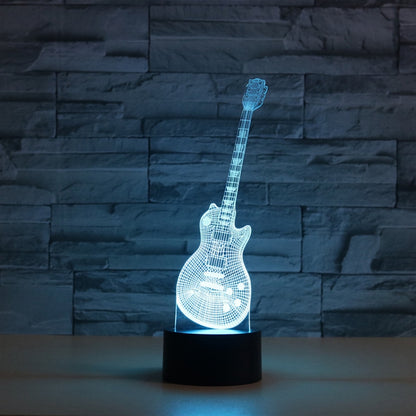 Guitar Shape 3D Colorful LED Vision Light Table Lamp, Crack Remote Control Version - Novelty Lighting by buy2fix | Online Shopping UK | buy2fix