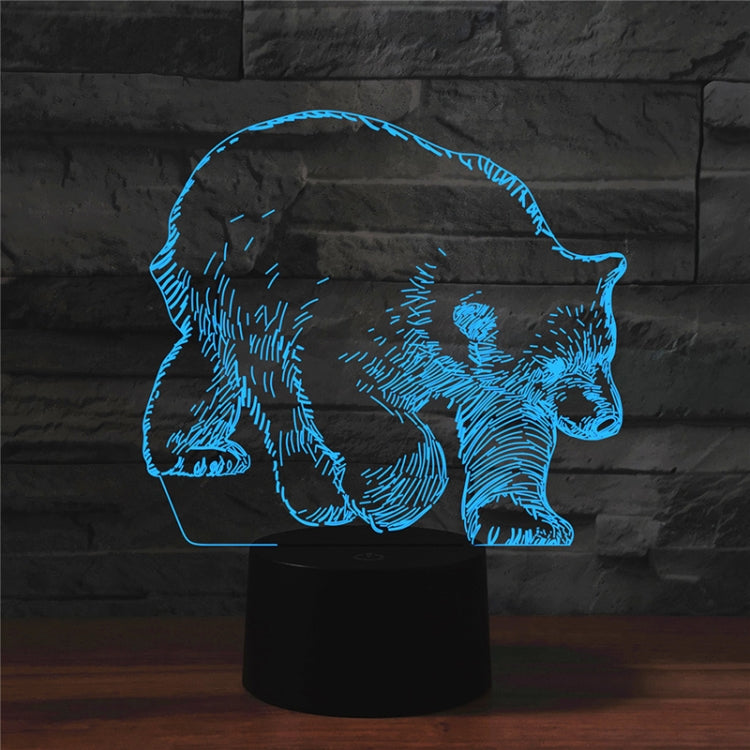 Bear Shape 3D Colorful LED Vision Light Table Lamp, USB Touch Version - Novelty Lighting by buy2fix | Online Shopping UK | buy2fix