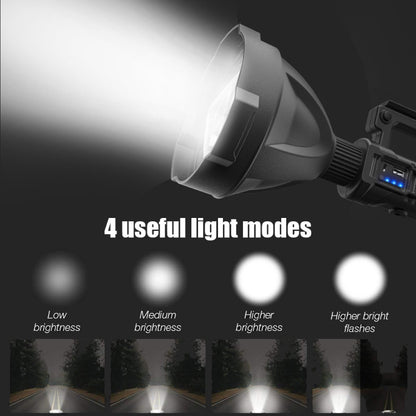 W591 P90 10W Rechargeable Strong LED Flashlight 4-Modes Outdoors Searchlight with Tripod & Output Function - LED Flashlight by buy2fix | Online Shopping UK | buy2fix