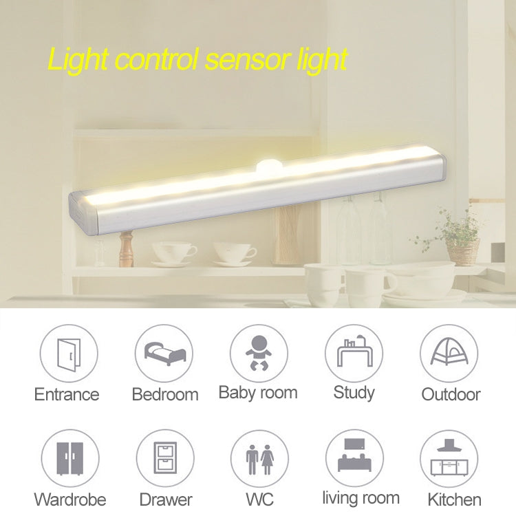 0.8W 10 LEDs White Light Narrow Screen Intelligent Human Body Sensor Light LED Corridor Cabinet Light, USB Charging Version - Sensor LED Lights by buy2fix | Online Shopping UK | buy2fix
