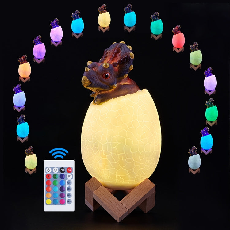 Triceratops Shape Creative Touch 3D Decorative Night Light, 16-color Patting Remote Control Version - Night Lights by buy2fix | Online Shopping UK | buy2fix