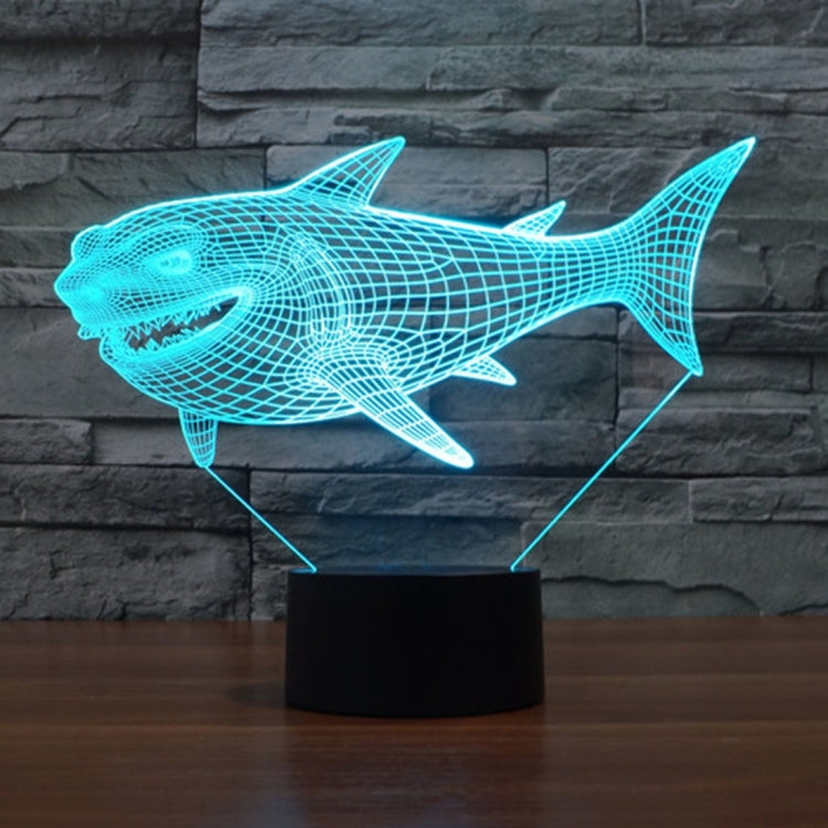 Side Face Shark Style 3D Touch Switch Control LED Light , 7 Color Discoloration Creative Visual Stereo Lamp Desk Lamp Night Light - Novelty Lighting by buy2fix | Online Shopping UK | buy2fix