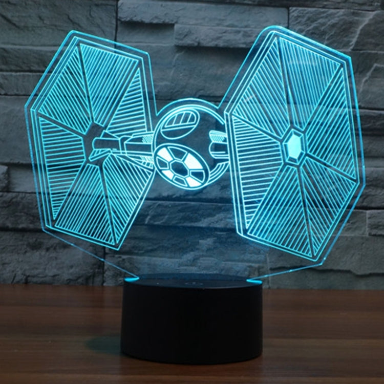 TIE Fighter Style 3D Touch Switch Control LED Light , 7 Color Discoloration Creative Visual Stereo Lamp Desk Lamp Night Light - Novelty Lighting by buy2fix | Online Shopping UK | buy2fix