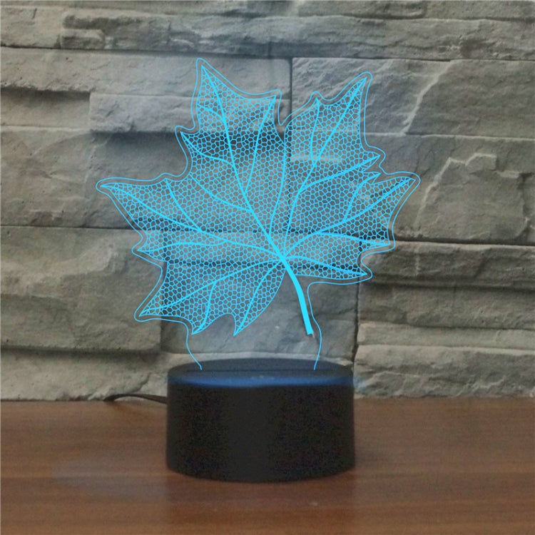 Maple Leaf Shape 3D Colorful LED Vision Light Table Lamp, Charging Touch Version - Novelty Lighting by buy2fix | Online Shopping UK | buy2fix