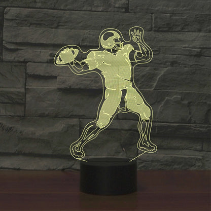 Rugby Quarterback Shape 3D Colorful LED Vision Light Table Lamp, USB & Battery Version - Novelty Lighting by buy2fix | Online Shopping UK | buy2fix