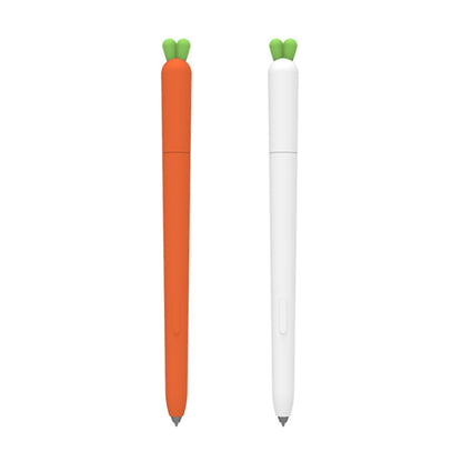 Cute Carrot Liquid Silicone Protective Cover for Samsung Galaxy Tab S6 Lite(White) - Pencil Accessories by buy2fix | Online Shopping UK | buy2fix