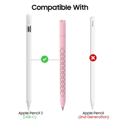 For Apple Pencil (USB-C) Diamond Pattern Silicone Stylus Pen Protective Case (Pink) - Pencil Accessories by buy2fix | Online Shopping UK | buy2fix