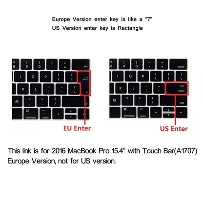 ENKAY Hat-Prince 2 in 1 Frosted Hard Shell Plastic Protective Case + Europe Version Ultra-thin TPU Keyboard Protector Cover for 2016 MacBook Pro 15.4 Inch with Touch Bar (A1707) (Red) - MacBook Pro Cases by ENKAY | Online Shopping UK | buy2fix