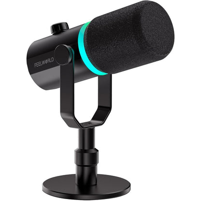 FEELWORLD PM1-XS XLR/USB Dynamic Microphone for Podcasting Recording Gaming Live Streaming (Black) - Microphone by FEELWORLD | Online Shopping UK | buy2fix