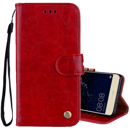 For Huawei P10 Lite Business Style Oil Wax Texture Horizontal Flip Leather Case with Holder & Card Slots & Wallet (Red) - Huawei Cases by buy2fix | Online Shopping UK | buy2fix