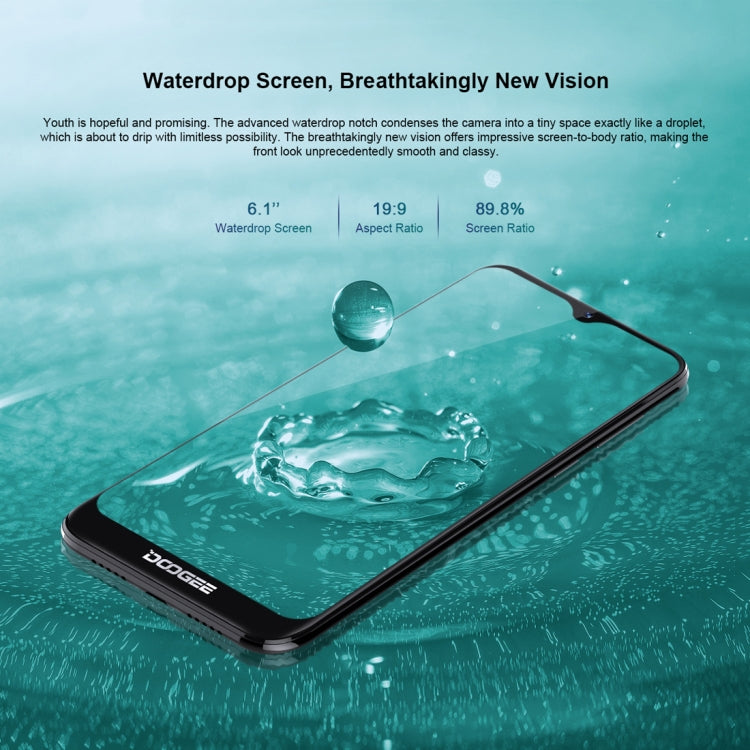 DOOGEE Y8, 3GB+32GB, Dual Back Cameras, Face ID & DTouch Fingerprint, 6.1 inch Water-drop Screen Android 9.0 MTK6739 Quad Core up to 1.5GHz, Network: 4G, OTA, Dual SIM(Midnight Black) - DOOGEE by DOOGEE | Online Shopping UK | buy2fix