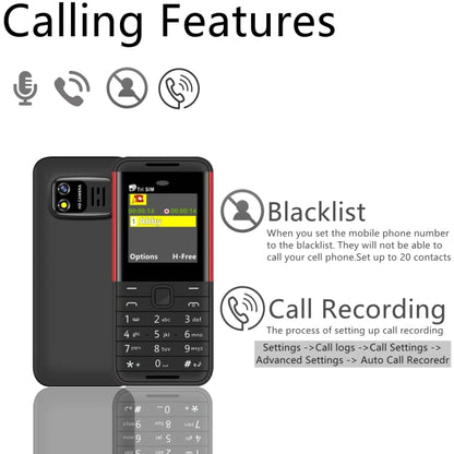 SERVO BM5310 Mini Mobile Phone, Russian Key, 1.33 inch, MTK6261D, 21 Keys, Support Bluetooth, FM, Magic Sound, Auto Call Record, GSM, Triple SIM (Black Red) - SERVO by SERVO | Online Shopping UK | buy2fix