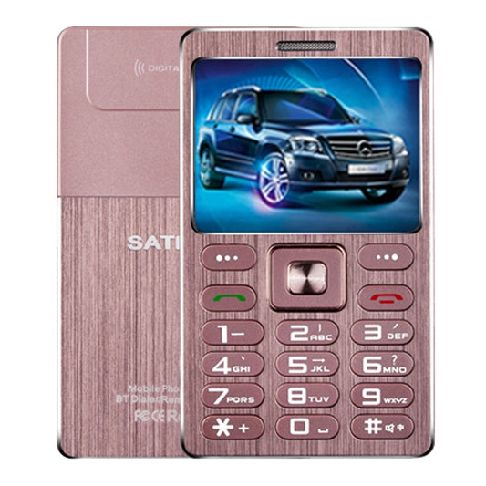 SATREND A10 Card Mobile Phone, 1.77 inch, MTK6261D, 21 Keys, Support Bluetooth, MP3, Anti-lost, Remote Capture, FM, GSM, Dual SIM(Rose Gold) - SATREND by SATREND | Online Shopping UK | buy2fix