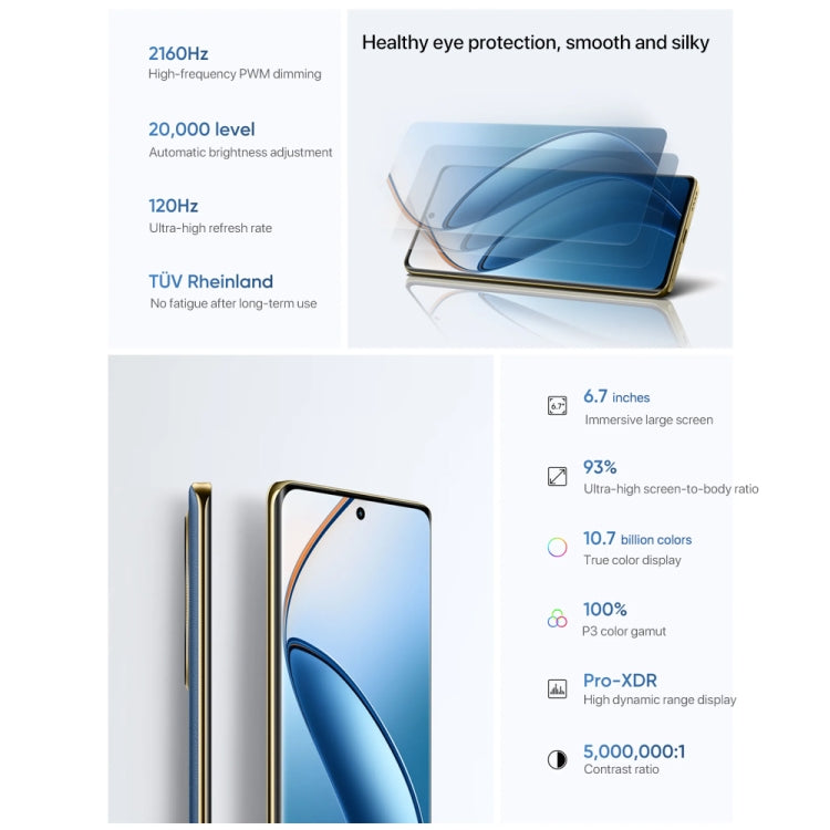 Realme 12 Pro, 12GB+256GB, Screen Fingerprint Identification, 6.7 inch Realme UI 5.0 Snapdragon 6 Gen 1 Octa Core, NFC, Network: 5G, Support Google Play (Gold) - OPPO by Realme | Online Shopping UK | buy2fix