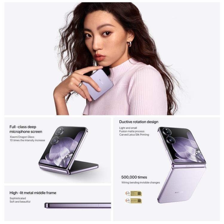 Xiaomi MIX Flip, 12GB+256GB, 6.86 inch + 4.01 inch Xiaomi HyperOS Snapdragon 8 Gen 3 Octa Core 4nm up to 3.3GHz, NFC, Network: 5G (Phantom Purple) - Xiaomi MI by Xiaomi | Online Shopping UK | buy2fix