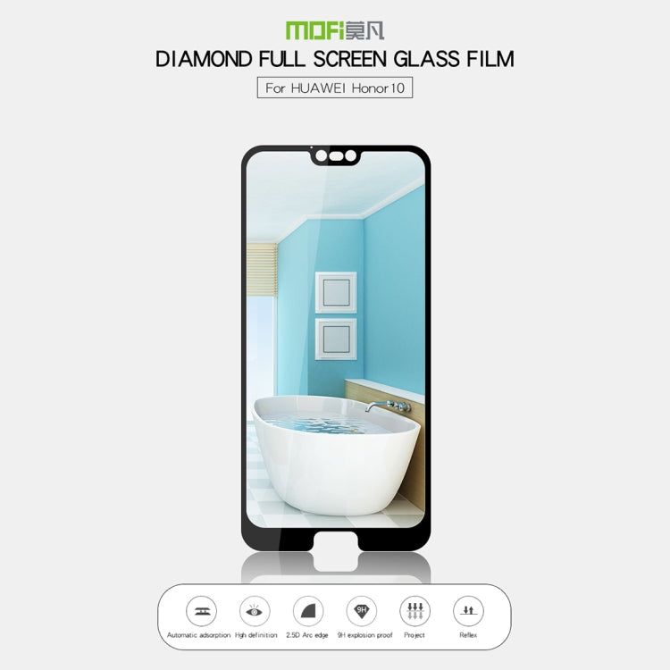 MOFI 9H 2.5D Full Screen Tempered Glass Film for Huawei Honor 10 (Black) - Honor Tempered Glass by MOFI | Online Shopping UK | buy2fix