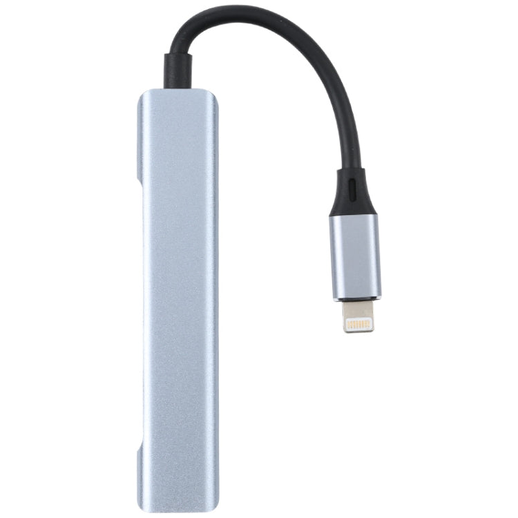 S-209 3 in 1 8 Pin Male to Dual USB 2.0 + USB 3.0 Female Adapter HUB(Silver Grey) - Converter & Adapter by buy2fix | Online Shopping UK | buy2fix