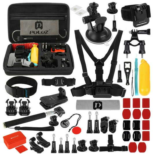 PULUZ 53 in 1 Accessories Total Ultimate Combo Kits with EVA Case (Chest Strap + Suction Cup Mount + 3-Way Pivot Arms + J-Hook Buckle + Wrist Strap + Helmet Strap + Extendable Monopod + Surface Mounts ...  for GoPro, Insta360, DJI and Other Action Cameras -  by PULUZ | Online Shopping UK | buy2fix