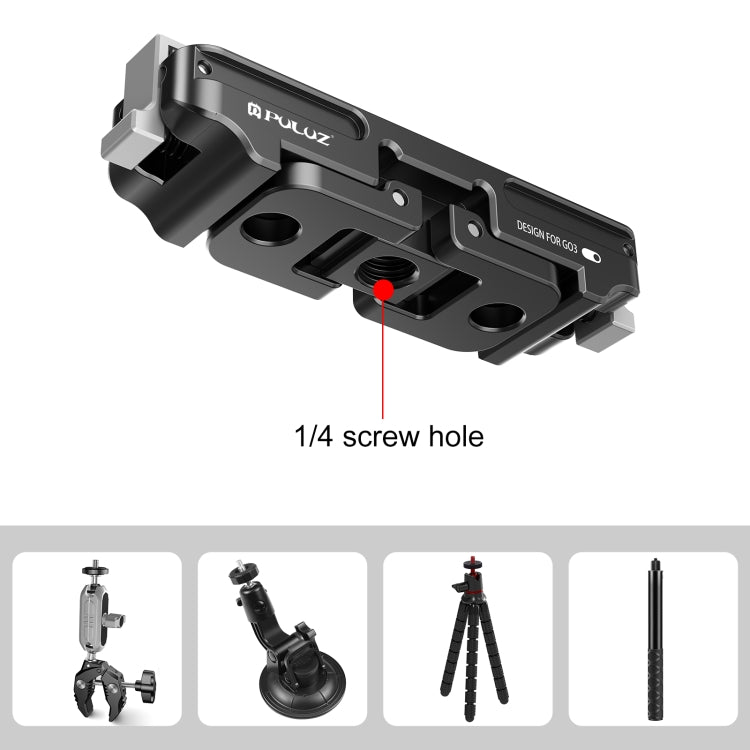 For Insta360 GO3 / GO 3S PULUZ Magnetic Aluminum Alloy Quick Release Base Mount (Black) - Others by PULUZ | Online Shopping UK | buy2fix