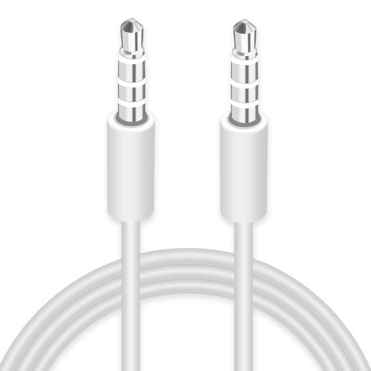 AUX Cable, 3.5mm Male Mini Plug Stereo Audio Cable for iPhone / iPad / iPod / MP3 , Length: 1m(White) - Aux Cable by buy2fix | Online Shopping UK | buy2fix
