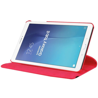 Litchi Texture Horizontal Flip Solid Color Leather Case with 360 Degrees Rotation Holder for Galaxy Tab E 9.6 / T560 / T561(Red) - Other Galaxy Tab PC by buy2fix | Online Shopping UK | buy2fix