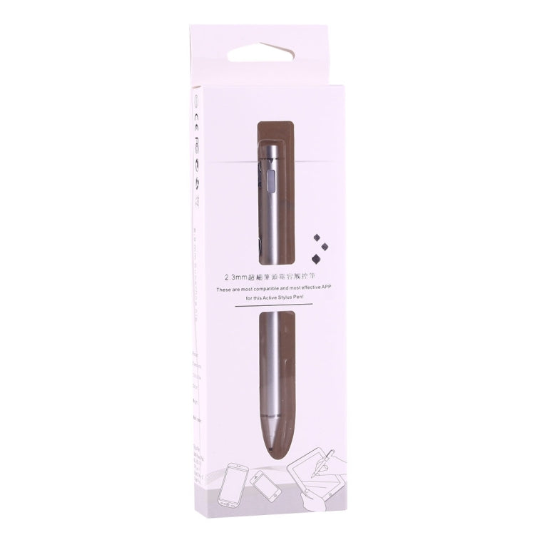 Universal Rechargeable Capacitive Touch Screen Stylus Pen with 2.3mm Superfine Metal Nib, For iPhone, iPad, Samsung, and Other Capacitive Touch Screen Smartphones or Tablet PC(Silver) - Stylus Pen by buy2fix | Online Shopping UK | buy2fix