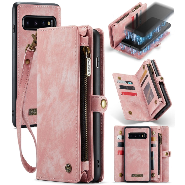 For Samsung Galaxy S10 CaseMe-008 Detachable Multifunctional Flip Leather Phone Case (Pink) - Galaxy Phone Cases by CaseMe | Online Shopping UK | buy2fix