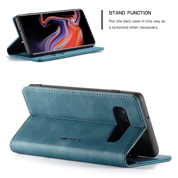 CaseMe-013 Multifunctional Retro Frosted Horizontal Flip Leather Case for Galaxy S10 Plus, with Card Slot & Holder & Wallet (Blue) - Galaxy Phone Cases by CaseMe | Online Shopping UK | buy2fix