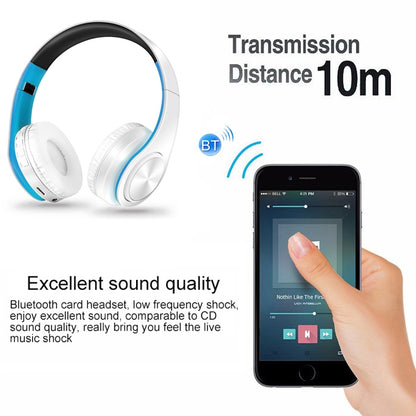 LPT660 Wireless Folding Sports Stereo Music Bluetooth Phones Earphones Support TF Card (Blue) - Headset & Headphone by buy2fix | Online Shopping UK | buy2fix