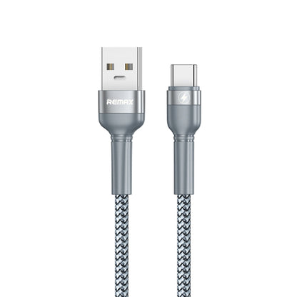 REMAX RC-170 Jany Series 1m 5A USB to USB-C / Type-C Aluminum Alloy Braid Fast Charging Data Cable (Silver) - USB-C & Type-C Cable by REMAX | Online Shopping UK | buy2fix