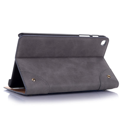 Retro Book Style Horizontal Flip Leather Case for Galaxy Tab A 8 (2019) P200 / P205,  with Holder & Card Slots & Wallet (Grey) - Tab A 8.0 & S Pen (2019) P200/P205 by buy2fix | Online Shopping UK | buy2fix