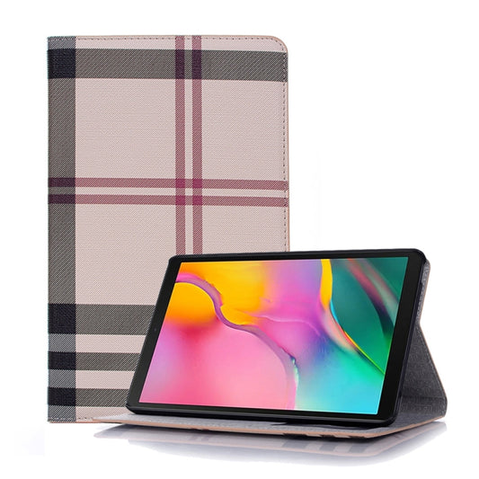 Plaid Texture Horizontal Flip Leather Case for Galaxy Tab A 8 (2019) P200 / P205,  with Holder & Card Slots & Wallet (White) - Tab A 8.0 & S Pen (2019) P200/P205 by buy2fix | Online Shopping UK | buy2fix