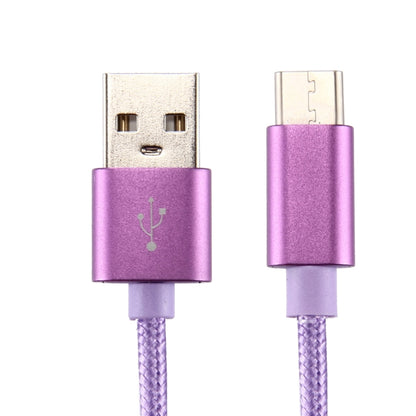 Knit Texture USB to USB-C / Type-C Data Sync Charging Cable, Cable Length: 1m, 3A Total Output, 2A Transfer Data(Purple) - USB-C & Type-C Cable by buy2fix | Online Shopping UK | buy2fix