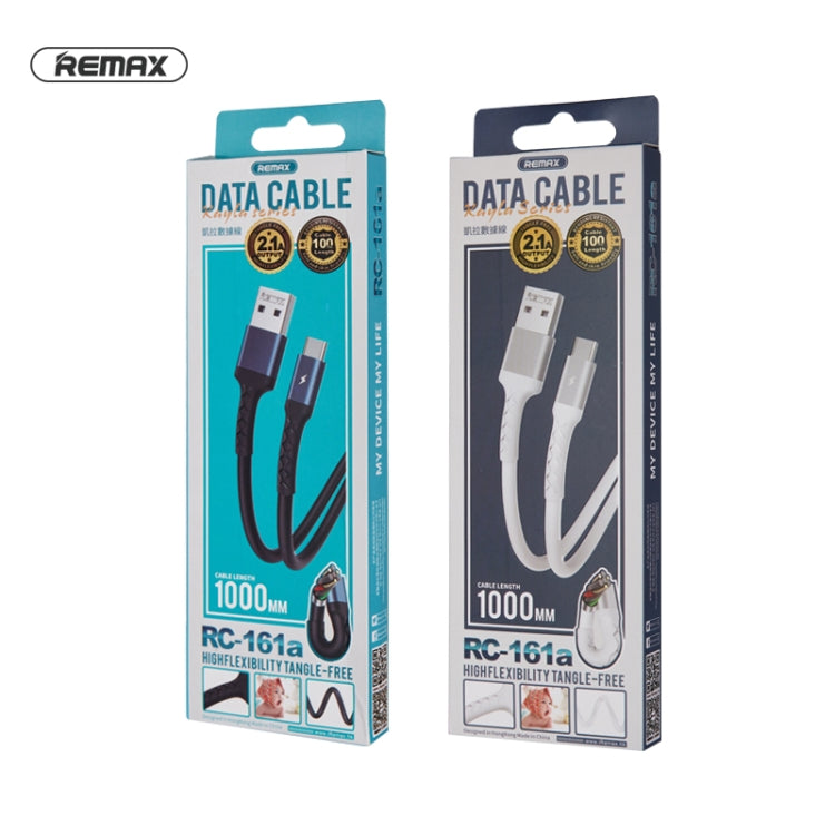 REMAX RC-161a Kayla Series 2.1A USB to USB-C / Type-C Data Cable, Cable Length: 1m (Black) - USB-C & Type-C Cable by REMAX | Online Shopping UK | buy2fix