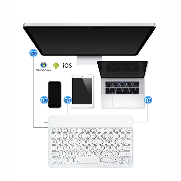 X3 10 inch Universal Tablet Round Keycap Wireless Bluetooth Keyboard (Dark Green) - Universal Keyboard by buy2fix | Online Shopping UK | buy2fix