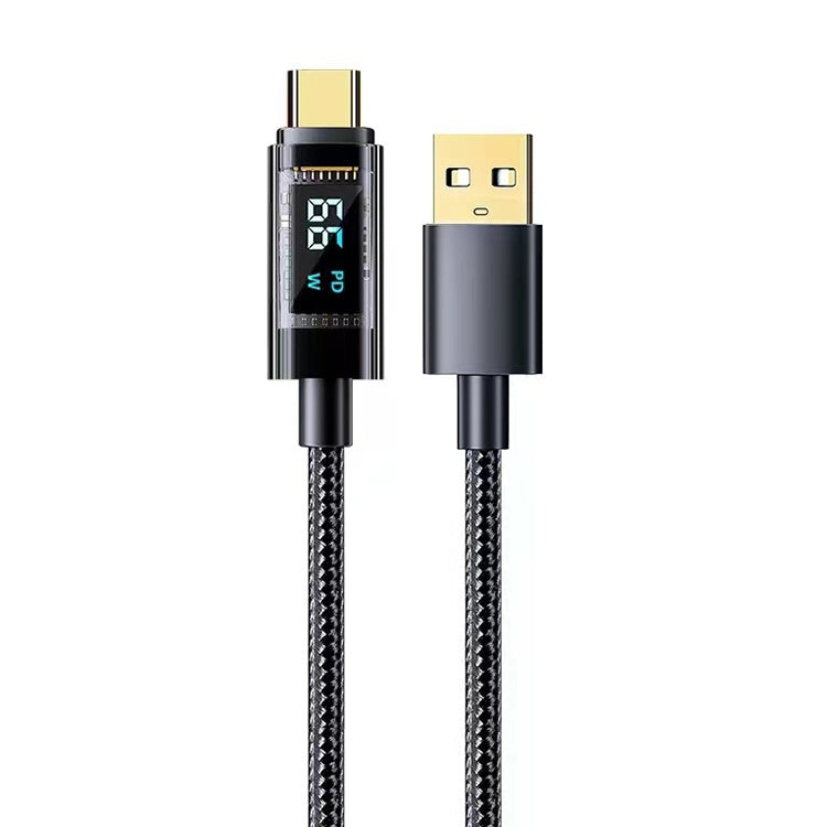 Mutural Li-CC007 1.2m 66W Transparent Digital Display USB to Type-C Charging Data Cable - USB-C & Type-C Cable by Mutural | Online Shopping UK | buy2fix