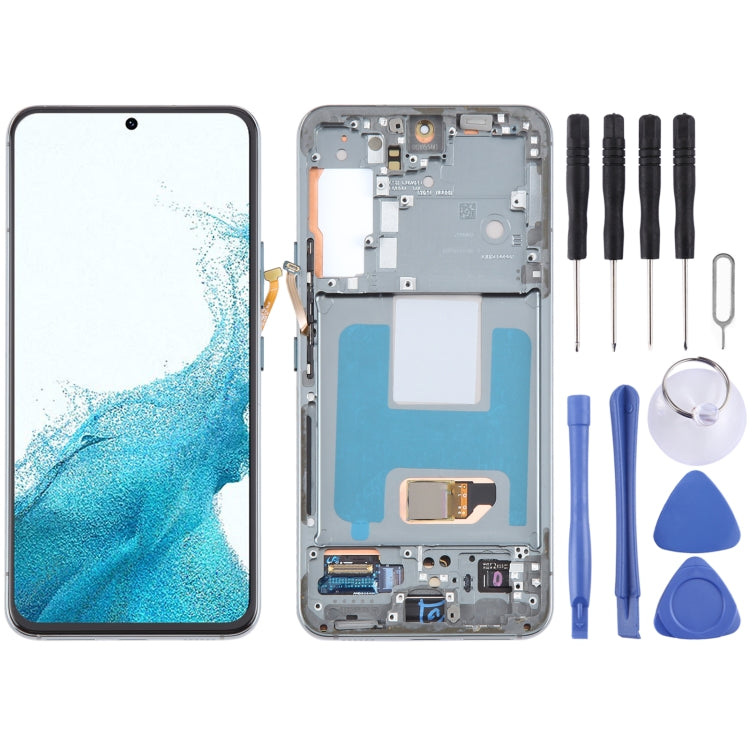 For Samsung Galaxy S22 5G SM-S901B Original LCD Screen Digitizer Full Assembly with Frame (Green) - Galaxy S Series Parts by buy2fix | Online Shopping UK | buy2fix