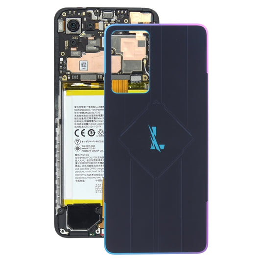 For OPPO Reno7 Pro 5G Original Glass Battery Back Cover (Colorful Black) - Back Cover by buy2fix | Online Shopping UK | buy2fix