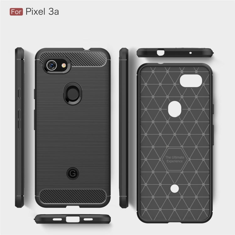 Brushed Texture Carbon Fiber TPU Case for Google Pixel 3a(Navy Blue) - Google Cases by buy2fix | Online Shopping UK | buy2fix