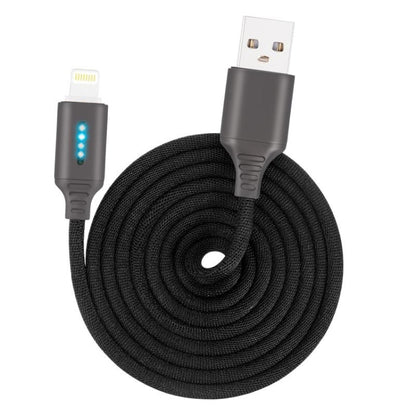 8 Pin Interface Zinc Alloy Marquee Luminous Intelligent Automatic Power off Charging Data Cable(black) - Normal Style Cable by buy2fix | Online Shopping UK | buy2fix