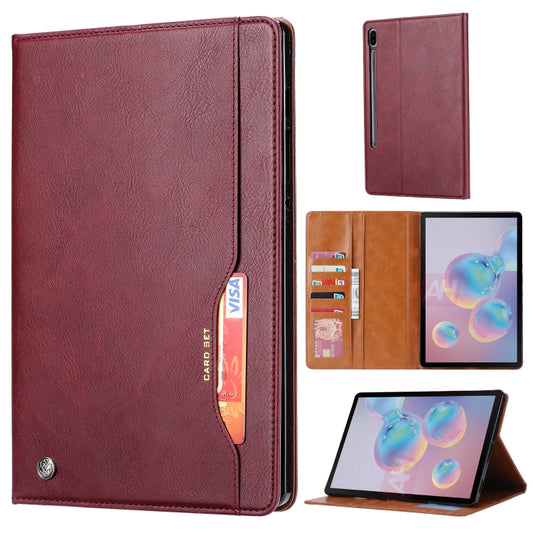 For Samsung Galaxy Tab S8 / Galaxy Tab S7 / T870 / T875 Knead Skin Texture Horizontal Flip Leather Case with Photo Frame & Holder & Card Slots & Wallet(Wine Red) - Galaxy Tab S8 Cases by buy2fix | Online Shopping UK | buy2fix