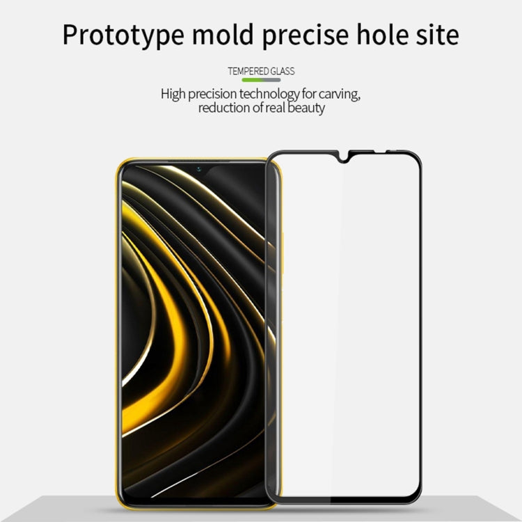 For Xiaomi Poco M3 MOFI 9H 3D Explosion-proof Curved Screen Tempered Glass Film(Black) -  by MOFI | Online Shopping UK | buy2fix