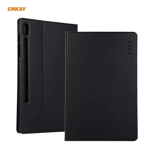 For Samsung Galaxy Tab S8 / Galaxy Tab S7 11.0 T870 / T875 ENKAY Horizontal Flip PU Leather + TPU Smart Case with Holder & Sleep / Wake-up Function(Black) - Galaxy Tab S8 Cases by ENKAY | Online Shopping UK | buy2fix