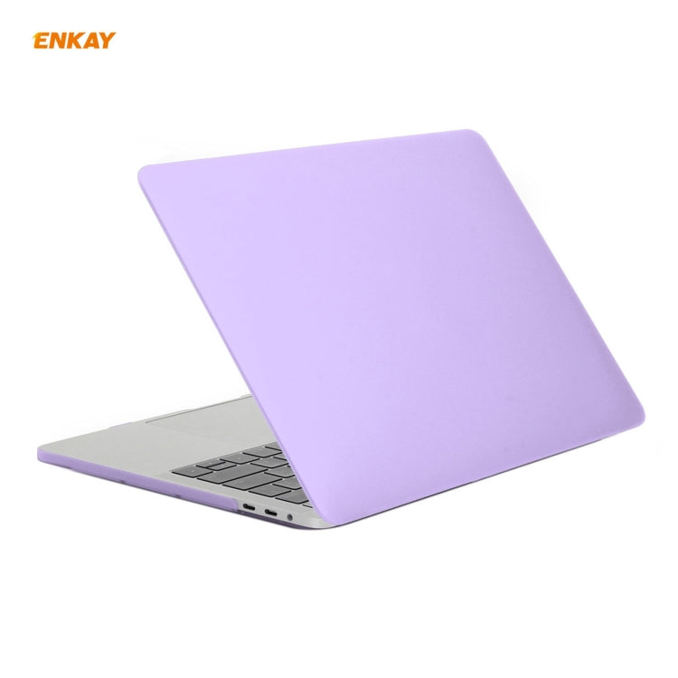 ENKAY 3 in 1 Matte Laptop Protective Case + EU Version TPU Keyboard Film + Anti-dust Plugs Set for MacBook Pro 13.3 inch A1708 (without Touch Bar)(Purple) - MacBook Pro Cases by ENKAY | Online Shopping UK | buy2fix